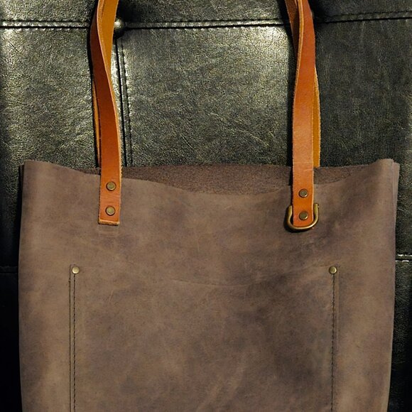 Portland Leather Goods Medium Classic Tote Groupie Gray (Modified) - Picture 11 of 16